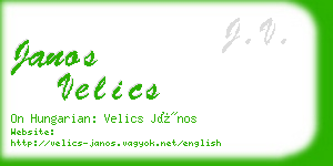 janos velics business card